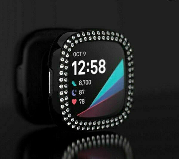 For Fitbit Versa 4 /Sense 2 Bling Case Covers Diamond Protective Bumper Shell