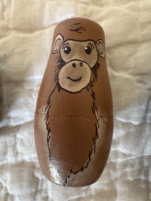 Handmade wooden nesting wild animals