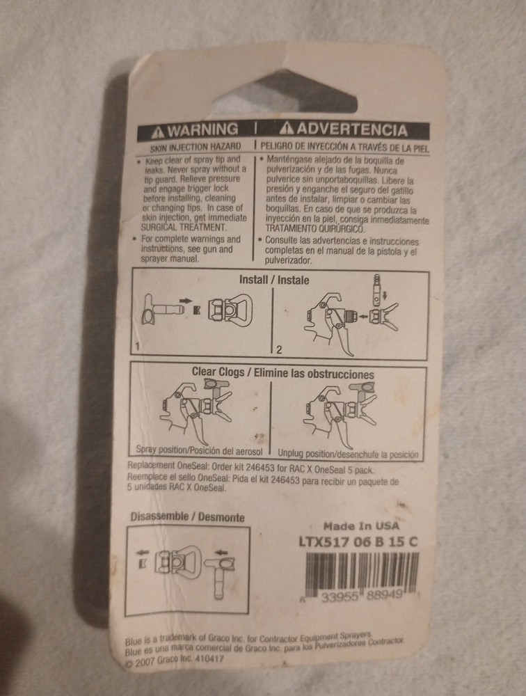 Graco Rac X Switch Tip Reversible Spray Tip Ltx-517