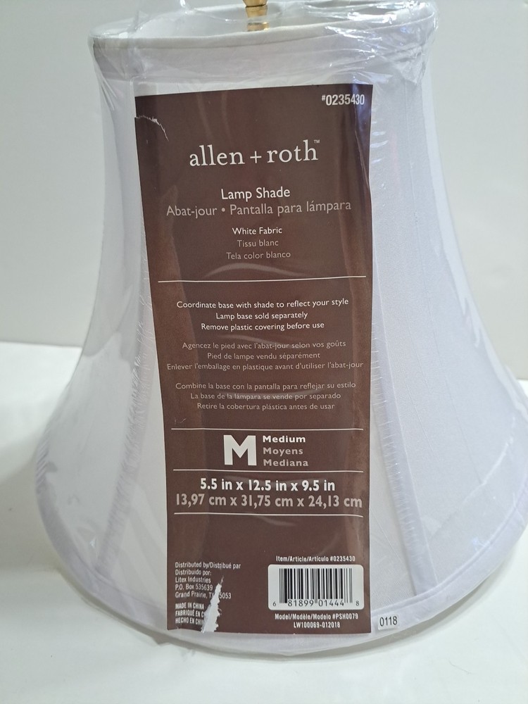 allen+roth Lamp Shade With Final, Socket, & Harp