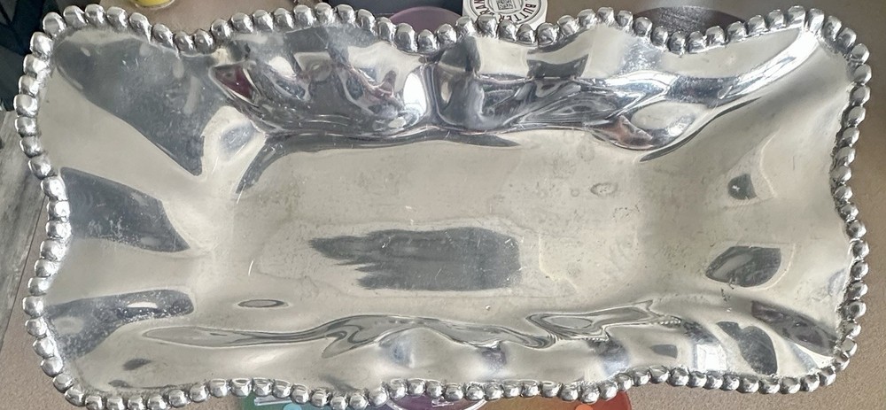 Lenox Rectangular Beaded Wave Large Tray 18.5”