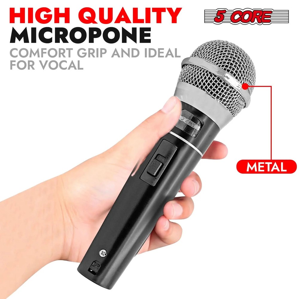 5Core XLR Microphone Dynamic Mic Karaoke Singing Studio Mics Handheld Microfono