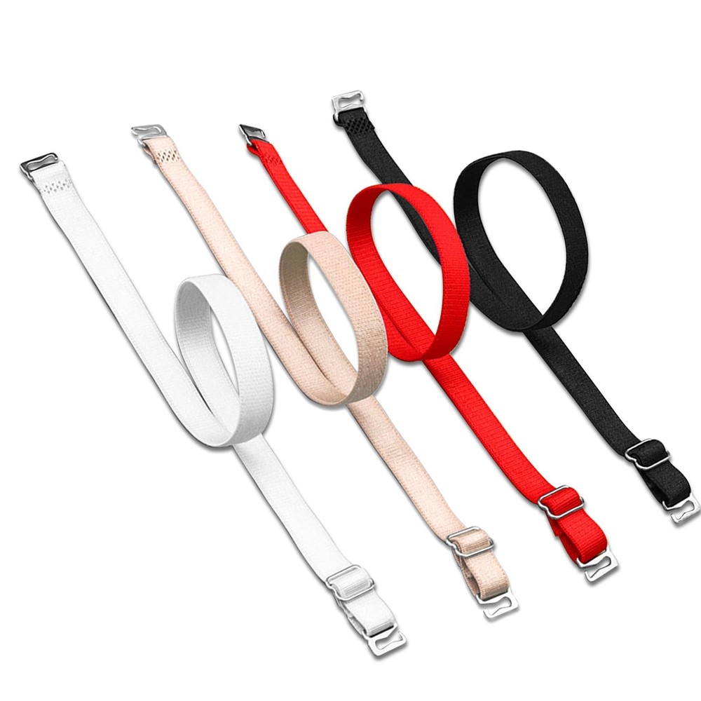 BOROLA Elastic Adjustable Removable 10mm Width, Apricot+black+white+red