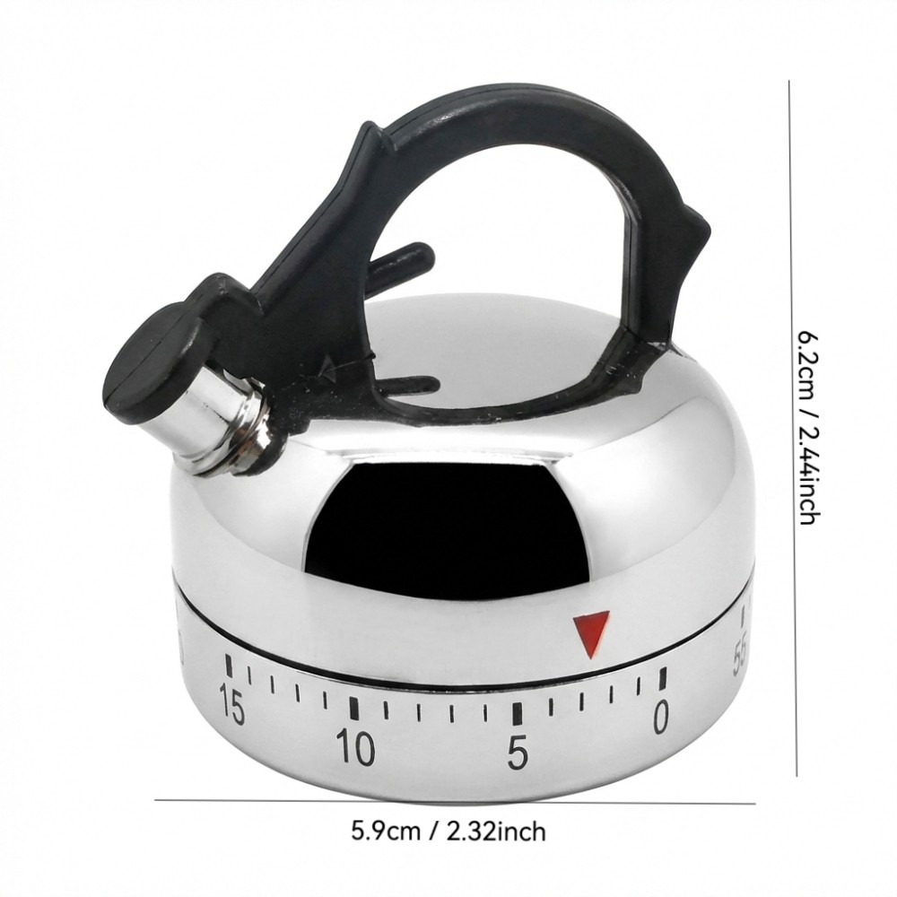 Mechanical Kitchen Timer with Mini Teapot Design for Accurate Timing Model T401