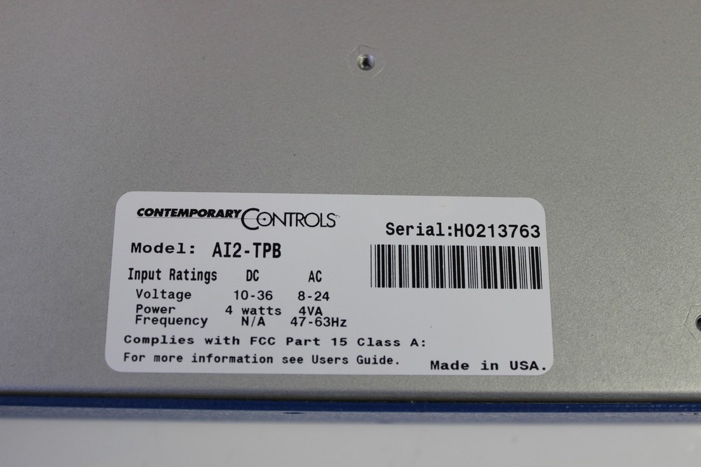 CONTEMPORARY CONTROLS AI2-TPB ARCNET INTERCONNECT TWISTED-PAIR BUS REPEATER