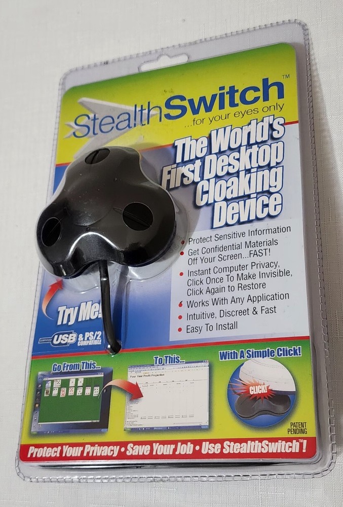 Stealth Switch USB & PS/2 Compatible, World's First Desktop Cloaking Device NEW