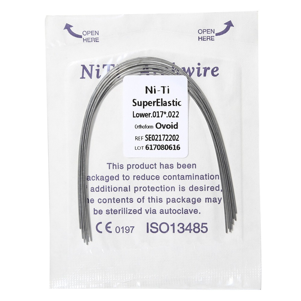 Dental Ortho Arch Wire Super Elastic Niti Reverse Curve Rectangular True Form