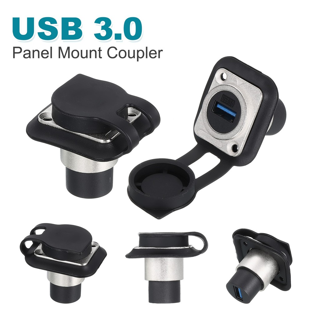 1Pcs USB 3.0 Panel Mount Coupler, D-Type USB Pass Through 5.0Gbps Silver