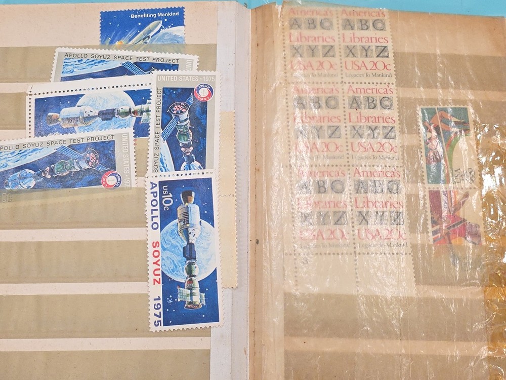 VINTAGE Stamp Album w/Stamps and Extra Airmail Stuff