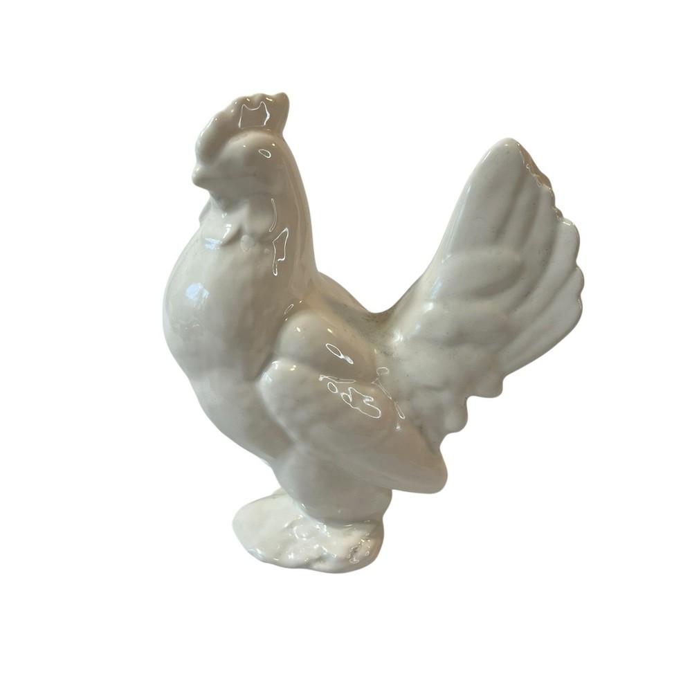 Ceramic White Rooster 7” Unbranded