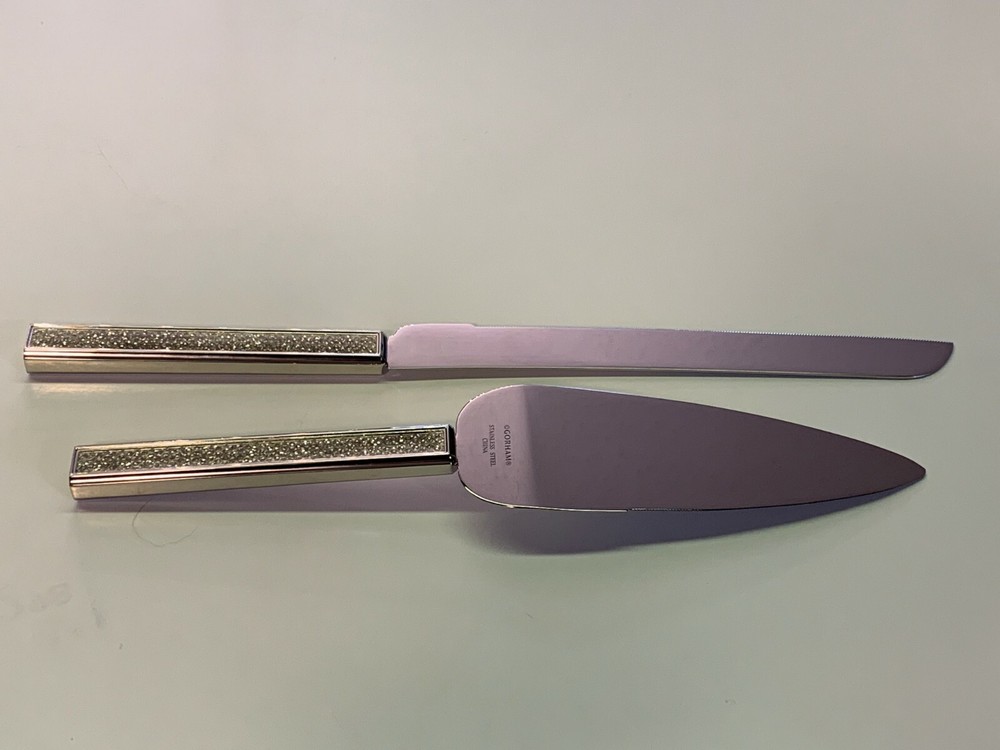Gorham 2 Pc "Razzle Dazzle" Dessert Set Cake Knife & Server Wedding Stainless
