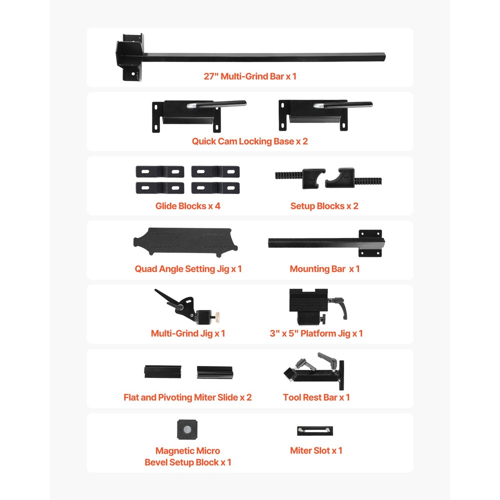 Pro Grind Sharpening System Multi-Grind Jig for 6" & 8" Bench Grinder