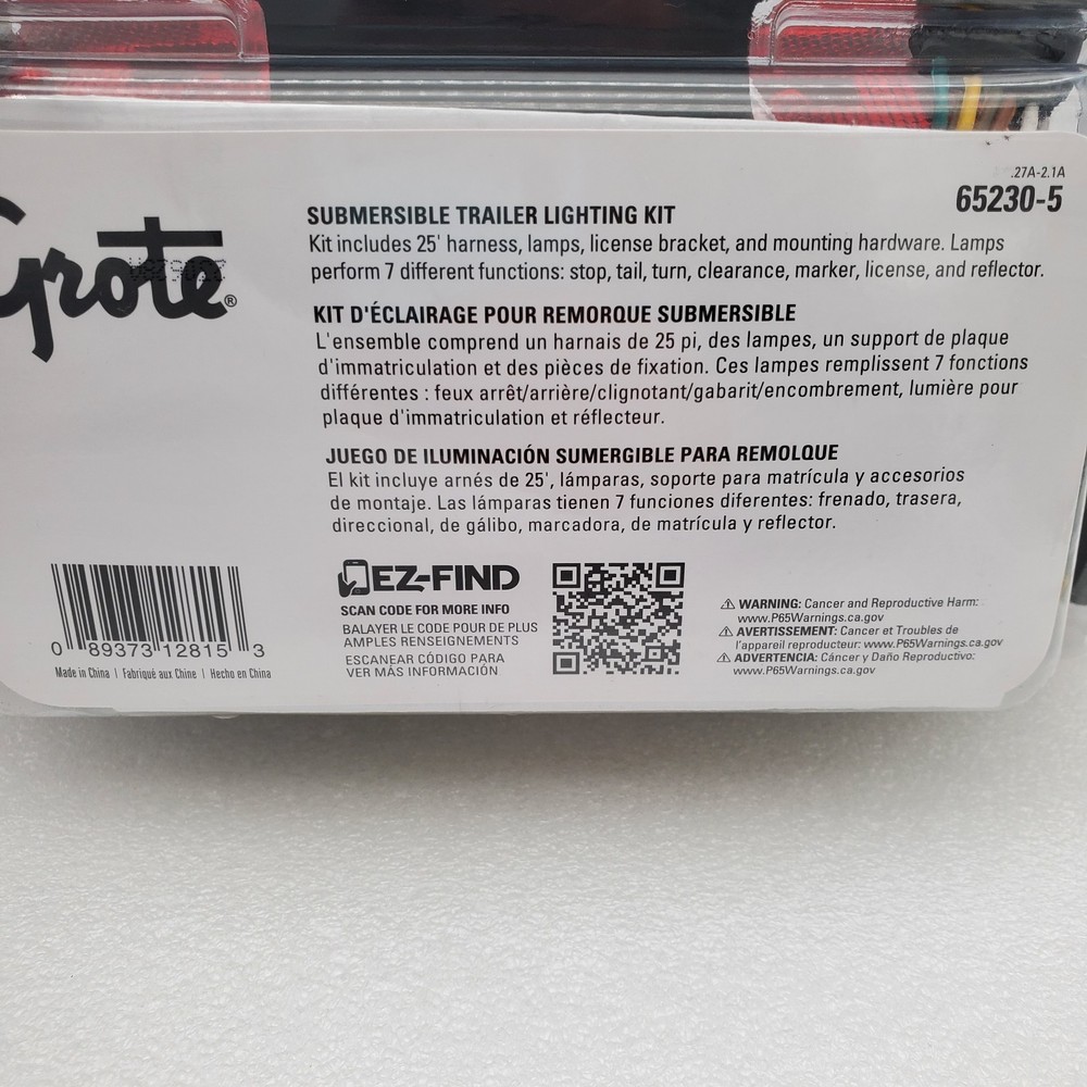 Submersable Trailer Light Kit Combo + Herness, Bracket, Mounting Hardware 652305