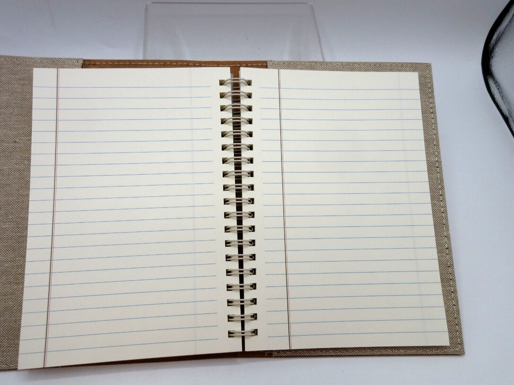 Metropolis Refillable Notebook 7" Leather Cover Spiral Insert Graphic Image Blk