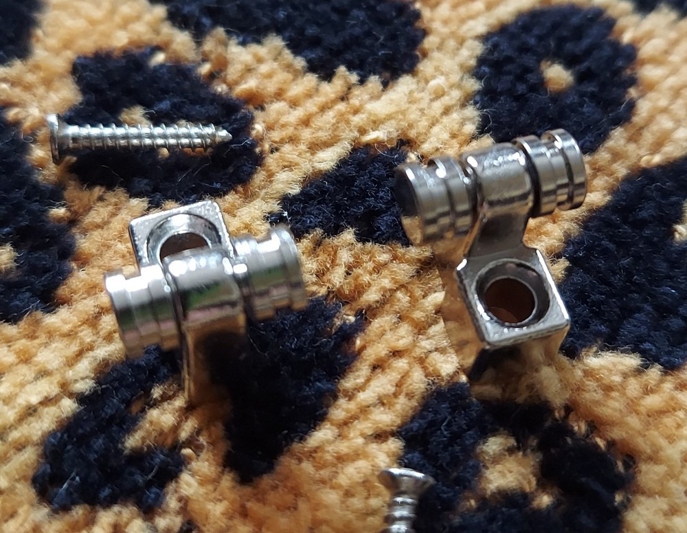 string tree guides (2) roller style chrome with screws 2pc