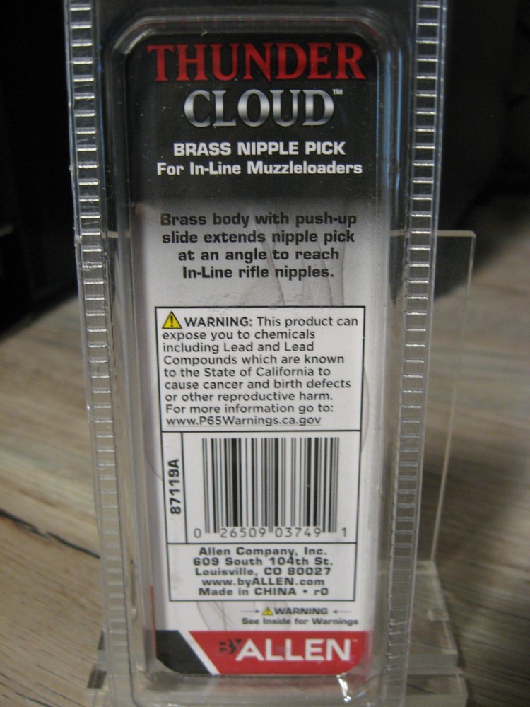 Thunder Cloud Muzzleloader Brass Nipple Pick For In-Line Rifles 87119A