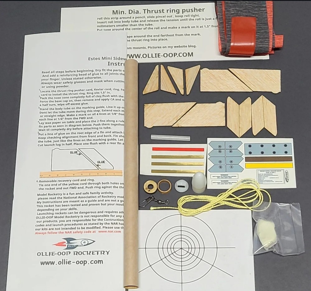 Estes Sidewinder Flying Model Rocket Kit Downscale Clone Mini Model Rocket BT-5