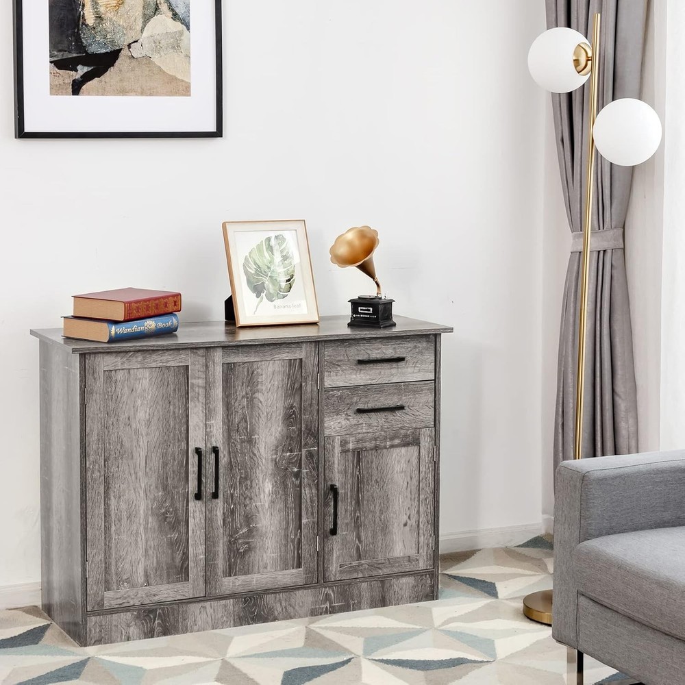 Buffet Server Sideboard Storage Cabinet Console Table Utensils Organizer Kitc...