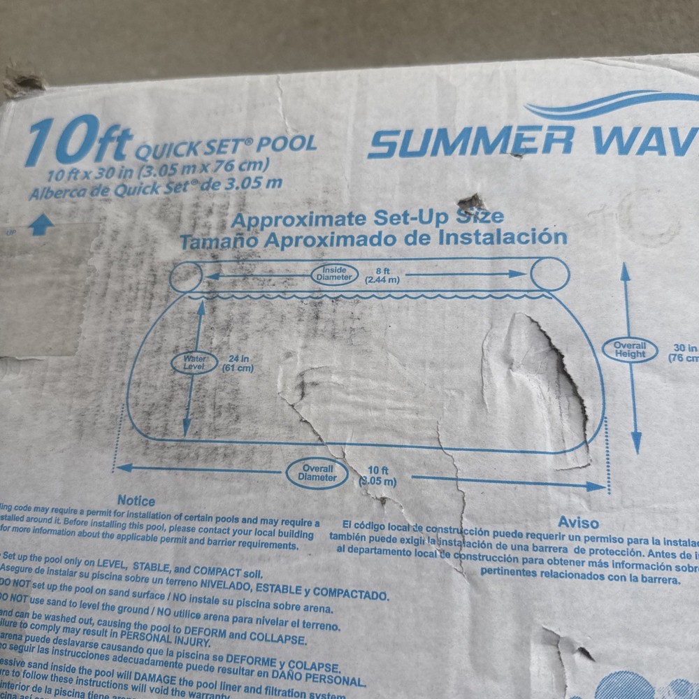 Summer Waves 10ft x 30in Quick Set InflatableAbove Ground Pool W/ Filter & Pump
