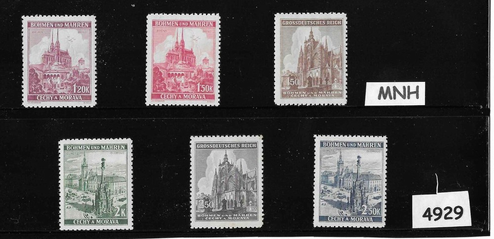 MNH Stamp set / Third Reich / Cathedrals  /  B a M / WWII Germany Protectorate