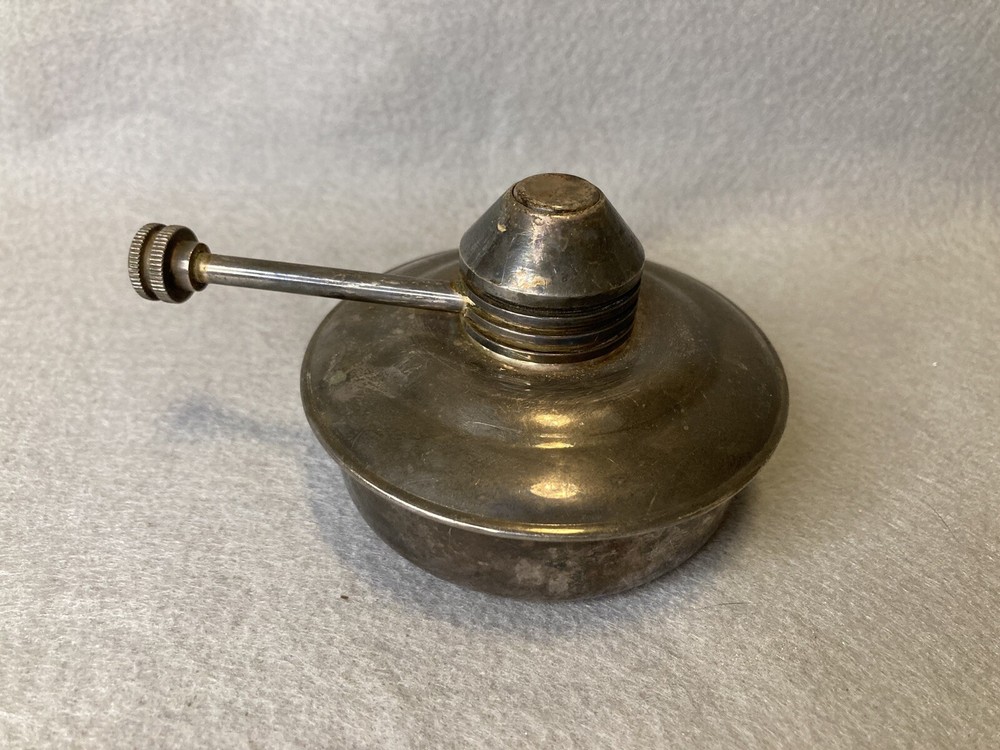 Vintage Silver Plate Chafing Dish Alcohol Burner with Wick 2.75”H & Base 2.85” D