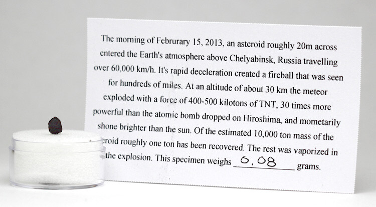 CHELYABINSK Meteorite Specimen Stone Chondrite RUSSIA w/ Case & ID Card