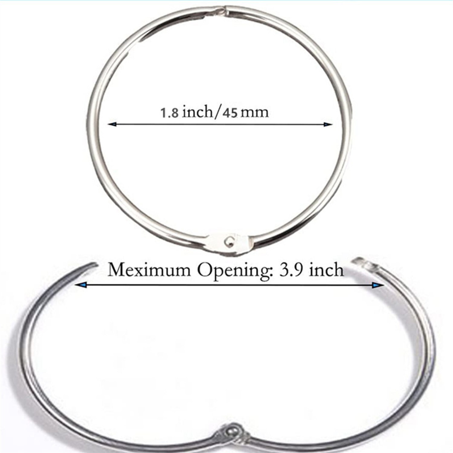 12/24/36 Pack 1.8 inch Rust-Proof Openable Shower Curtain Rings