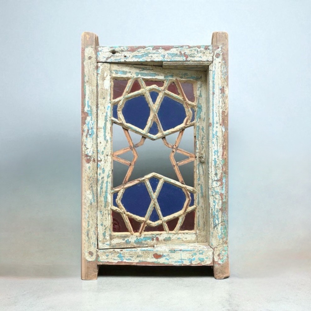 Antique Window Architectural Salvage Star Pattern Mortise Tenon Construction