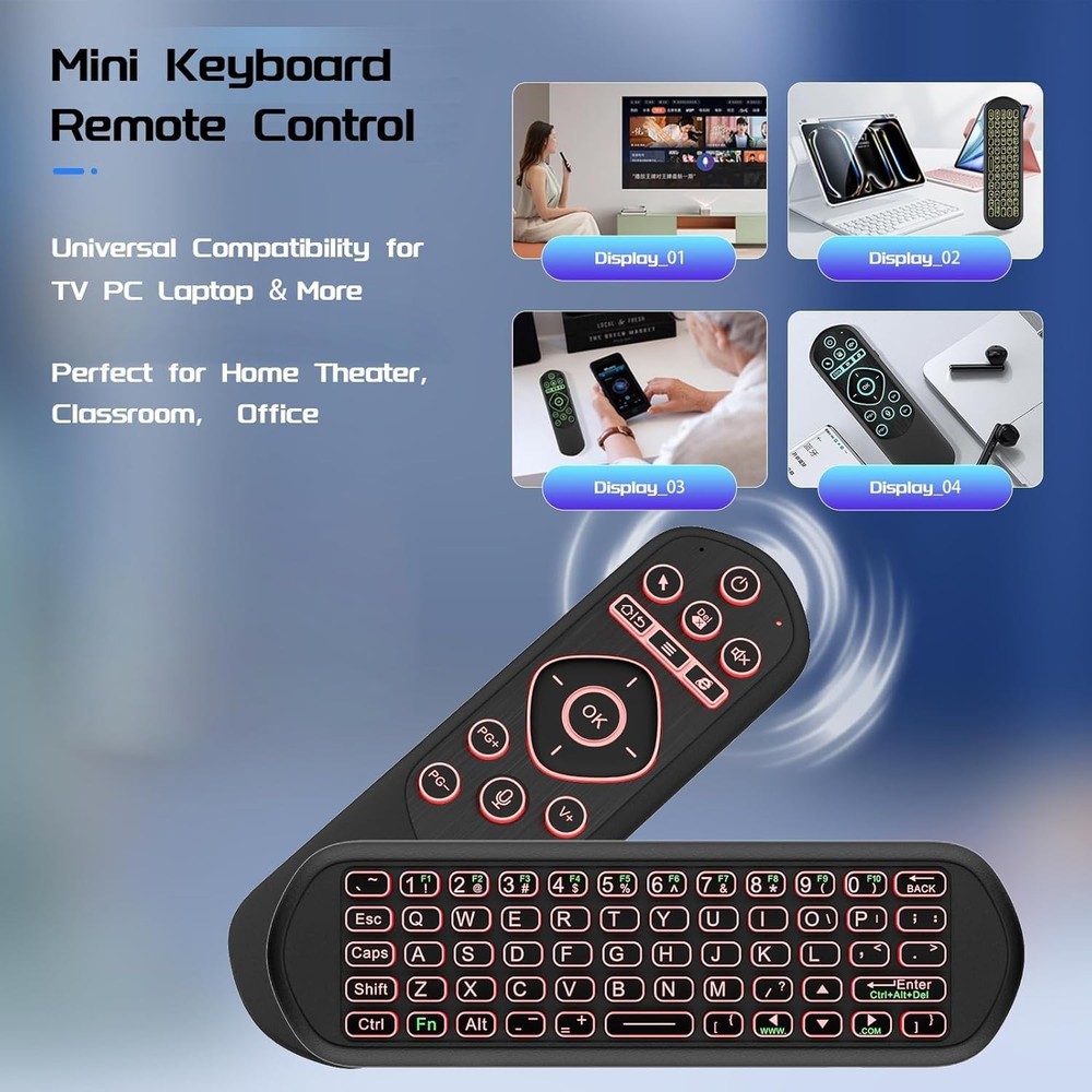 Air Mouse and Bluetooth Universal Remote Backlit 2.4G USB Control PC TV