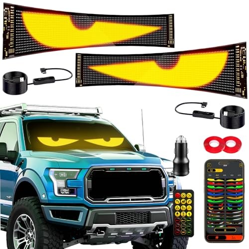 Devil Eyes Light 2PC for Windshield-23.42x4.72IN Programmable LED Eyes
