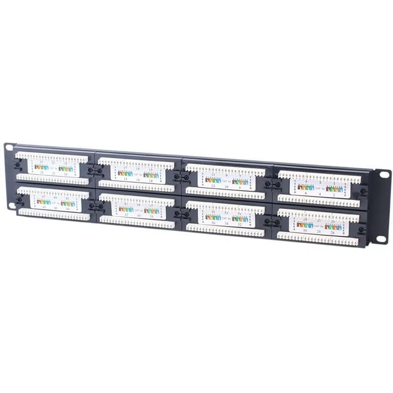 Cat6A 48-Port UTP Patch Panel with Loaded Modular Network Patch Panel