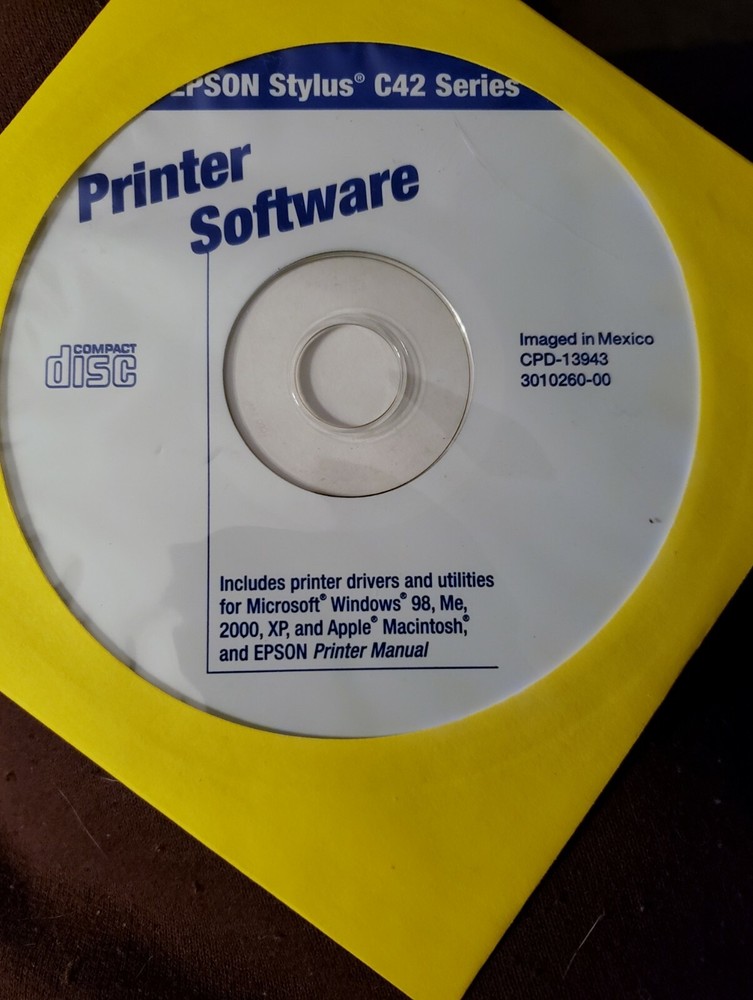 EPSON Stylus C42 Series Printer Software Drivers and Utilities Disc