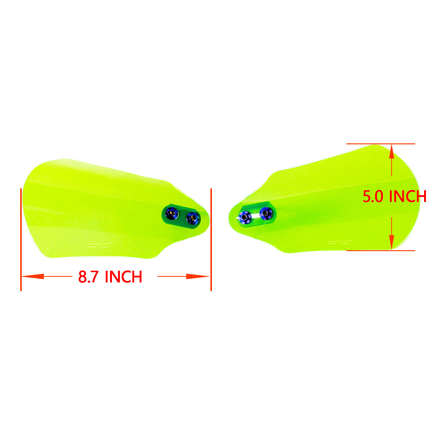 Transparent Green PMMA Acrylic Hand Grips Guard Air Deflector Fits Harley FLH FL