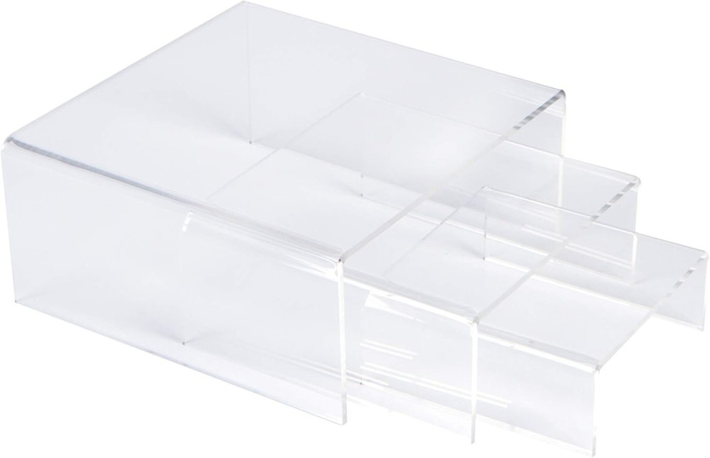 Clear Acrylic Display Risers Tiered Stand Set