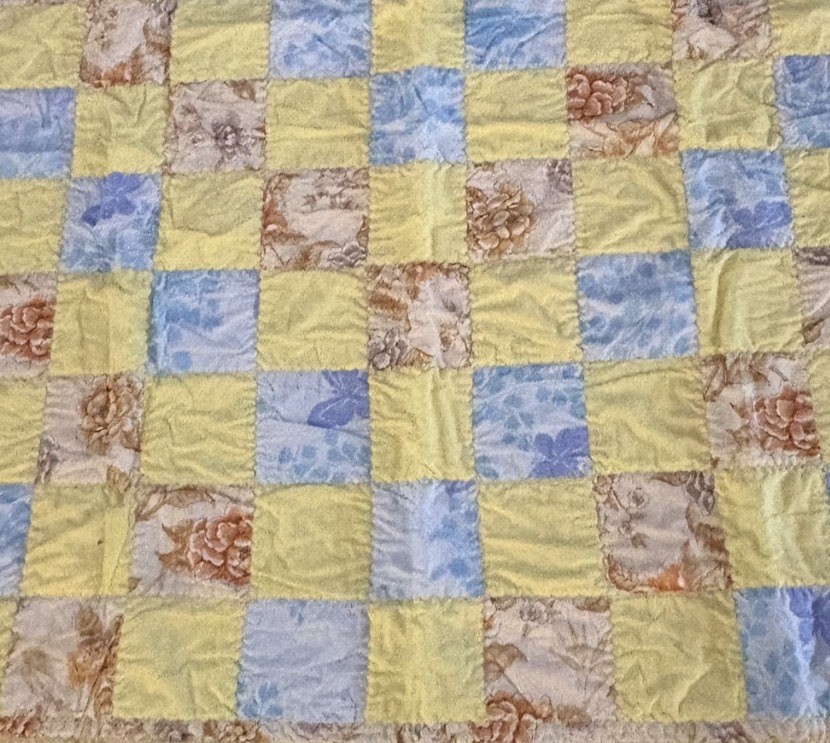 Handmade Cotton Patchwork Lap Quilt/Throw/Coverlet