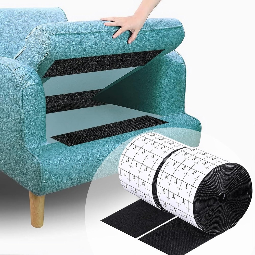 Multi-Surface 20Ft x 4 Inch Heavy-Duty Hook & Loop Tape - Ideal for DIY Projects