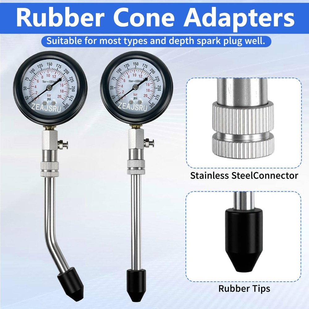 ZEAJSRU Compression Tester with Spark Plug Tester, Automotive Engine...