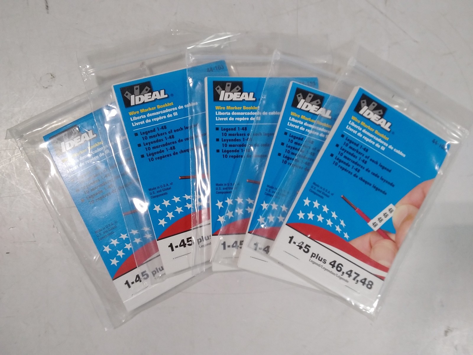 IDEAL 44-103 Wire Marker Booklet Legend 1-48 Lot of 5