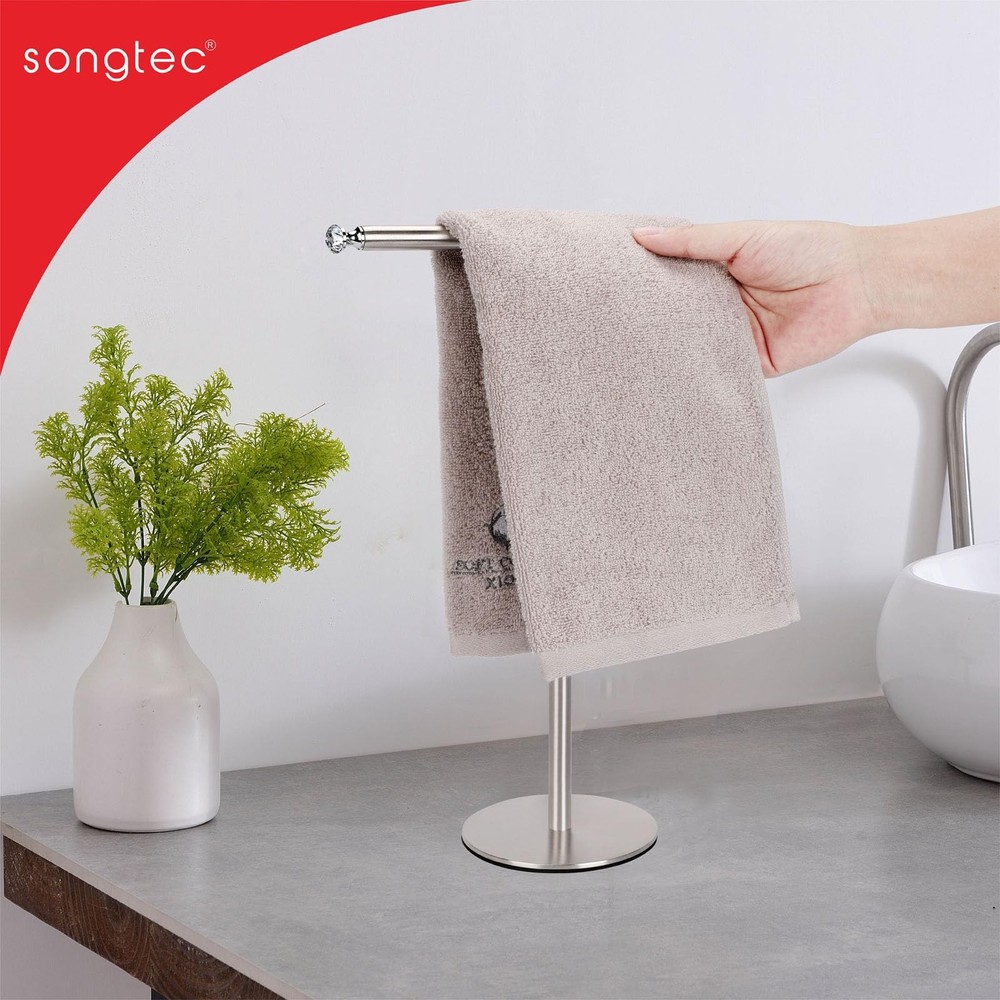 Hand Towel Holder Stand with Crystal knobs, Fingertip Towel Rack, Rust-Proof ...