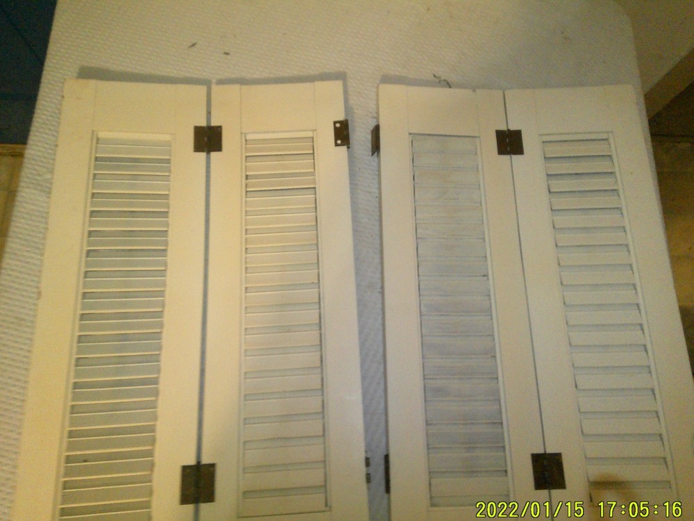 2 SMALL WOODEN WINDOW SHETTERS OLDER