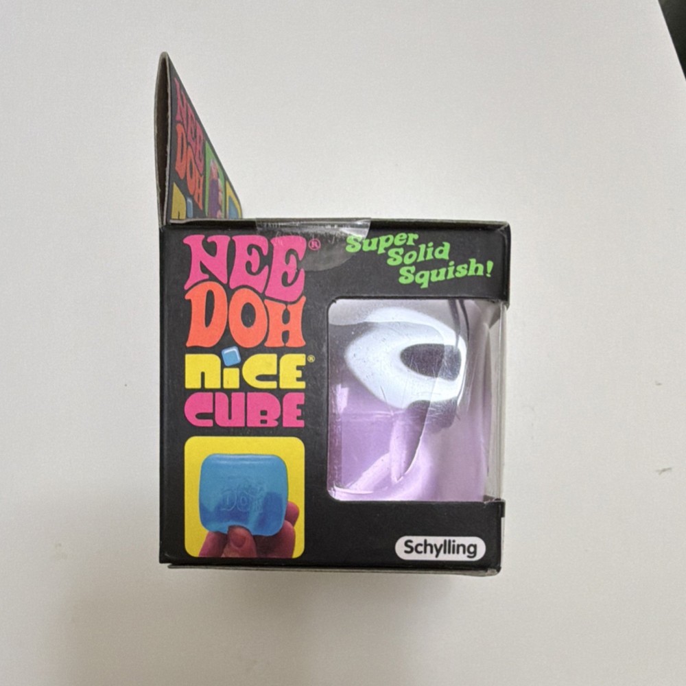 Nee Doh Nice Cube Super Solid Squish Squeeze Ball Purple Stress Toy