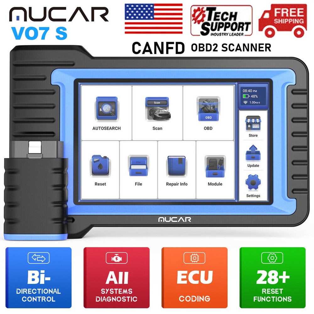 2025 MUCAR VO7S Bidirectional Scanner Auto Diagnostic Scan Tool Key Code CANFD