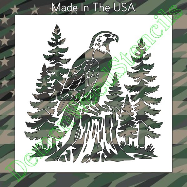 Plastic Stencil - Eagle Scene (SCA200) (8", 10" or 12")*****
