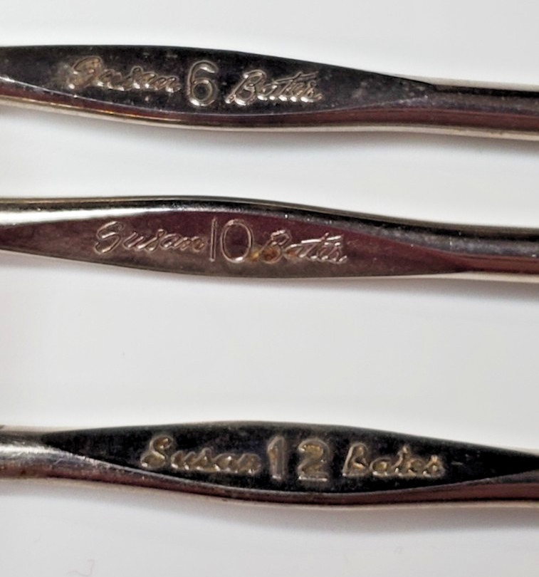 7 small tip crochet hooks Milward Boyle Bates Hero