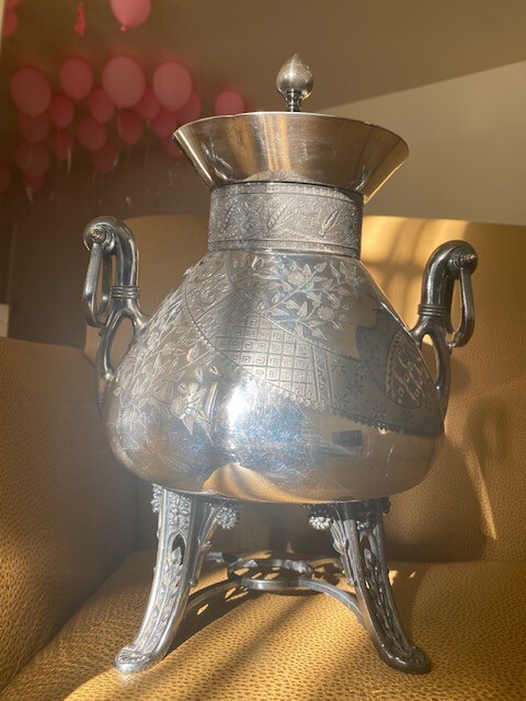 Exquisite 1869 Rogers Smith & Co. Silver Samovar – Ornate Victorian Masterpiece!