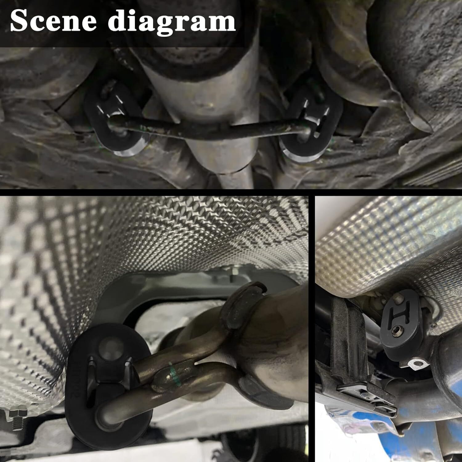 4Pcs Heavy Duty Rubber Exhaust Tail Pipe Mount Bracket Hanger Bushing Insulator