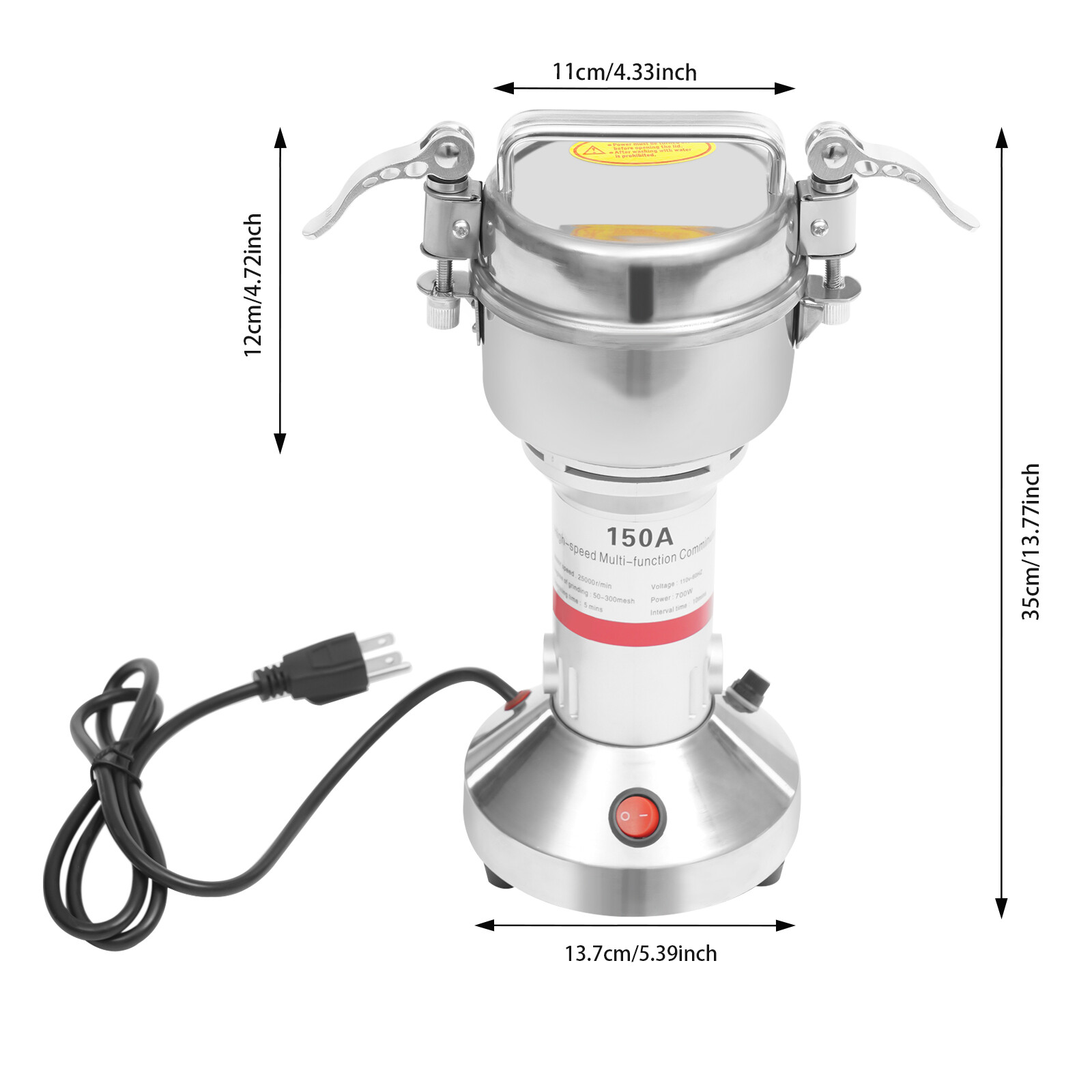 Electric Grain Mill Grinder Machine Stainless Steel Grinding Tool For Commerce