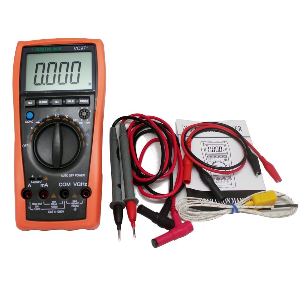 AideTek VC97+ 3999B LCD Auto Range Multimeter Capacitance Resistance diode USA