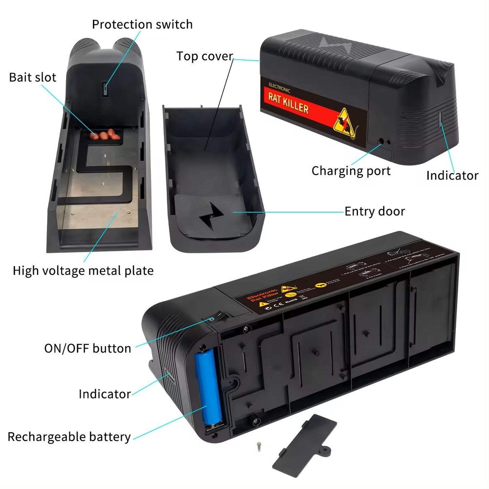 X-PEST Electronic Rat and Mouse Killer - Smart Pest Control High Voltage Zapper