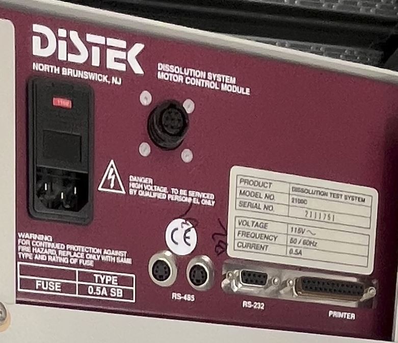 Distek dissolution test system 2100C Last Calibrated 2024 with TCS0200C